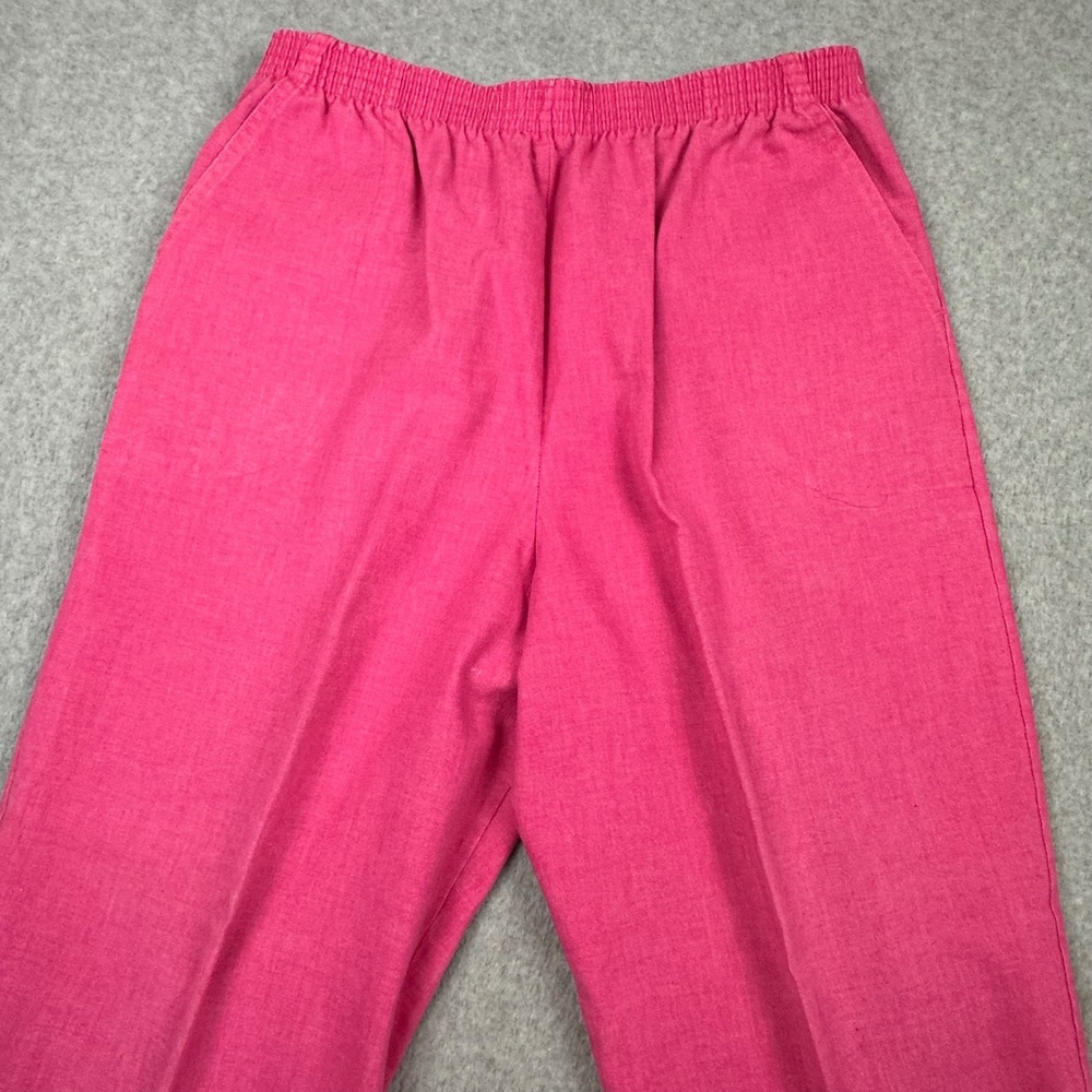 Season Ticket Vtg Pink Elastic Straight Linen Leg Pants Womens 18W‎ Made in USA